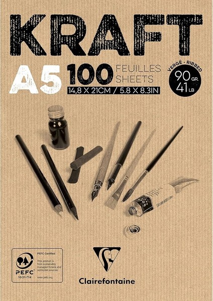 Kraft Yapışkan Kenarlı A4 Defter