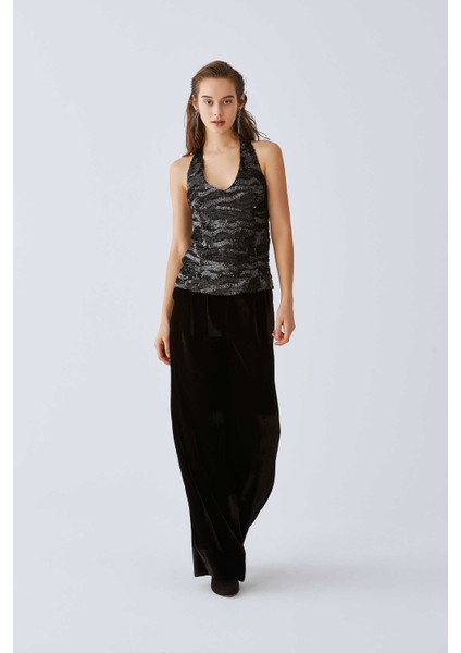 Payetli Bluz Siyah K2013188_001