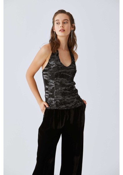 Payetli Bluz Siyah K2013188_001 modelleri