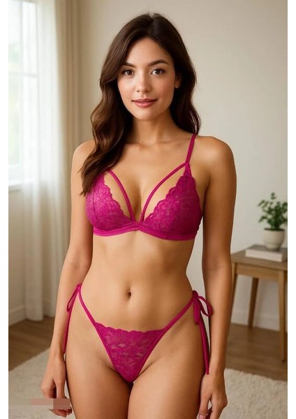 Çapraz Askılı Dantel Iç Giyim Seti V1703 modelleri