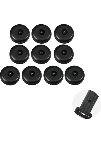 AQDK1007 10'lu Set Emniyet Kemeri Durdurucu Siyah Sağlam ve Uzun Ömürlü Araç Kemeri Tokası Tutucu, Kaymaz Emniyet Kemeri Durdurucu, Kamyon, Evrensel Kemer Durdurucu Düğme, Otomobil, Suv