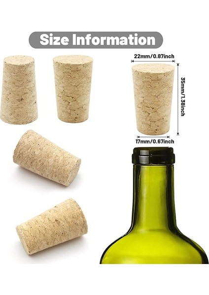 30'lu Paket Ahşap Mantar Tapaları Konik Boş Şarap Mantarları Şarap Bira Tıpaları Sızdırmaz Doğal Ahşap Mantar Değiştirme Şarap Şişeleri, Bira Şişeleri, Likör Şişeleri Mantar El Sanatları (2,2x1,7x3,5 Cm) fiyatları