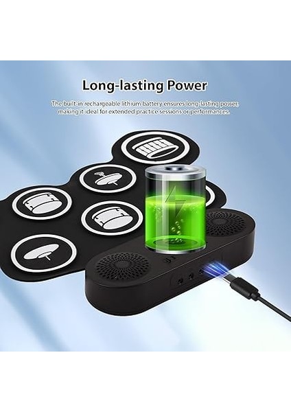 Davul Seti El Rulo Davul Kiti Taşınabilir 7 Pedler Çift Hoparlör 7 Drum Styles 6 Ritimler 10 Demo Şarkıları Müzisyenler Için Bagetler ile Pedalı Yeni Başlayanlar fırsatları