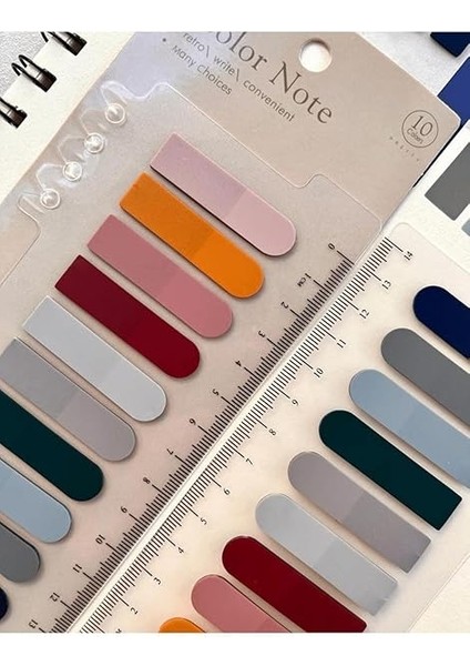 Gemi Dükkan 10 Renkli Cetvelli Retro Koyu Tonlar Oval Şeffaf Pet Indeks/kitap Ayracı/ındex Sticker/postit Renkli 1512S566 fırsatları
