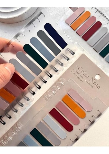 Gemi Dükkan 10 Renkli Cetvelli Retro Koyu Tonlar Oval Şeffaf Pet Indeks/kitap Ayracı/ındex Sticker/postit Renkli 1512S566 indirimleri