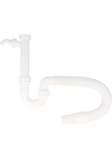 | Lavabo Sifonu | 1 1/2 Inç | Esnek Kısaltılabilir | Tahliye Hortumu DN40/50 | Cihaz Bağlantılı | Koku Önleyici Tahliye Garnitürü Mutfak Lavabosu Için | Plastik | Beyaz | 587077