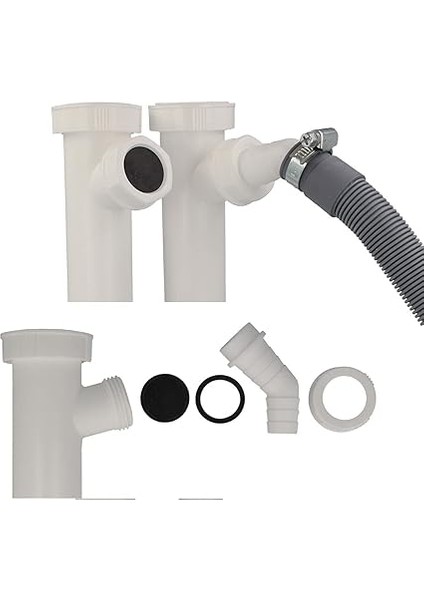 | Lavabo Sifonu | 1 1/2 Inç | Esnek Kısaltılabilir | Tahliye Hortumu DN40/50 | Cihaz Bağlantılı | Koku Önleyici Tahliye Garnitürü Mutfak Lavabosu Için | Plastik | Beyaz | 587077 modelleri