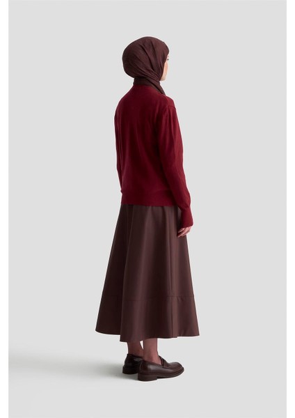 Düğme Detaylı Basic Hırka 25KD7012 Bordo indirimleri