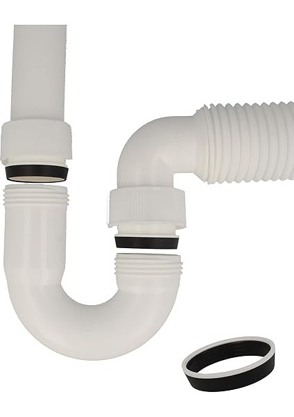 | Lavabo Sifonu | 1 1/2 Inç | Esnek Kısaltılabilir | Tahliye Hortumu DN40/50 | Cihaz Bağlantılı | Koku Önleyici Tahliye Garnitürü Mutfak Lavabosu Için | Plastik | Beyaz | 587077 fırsatları