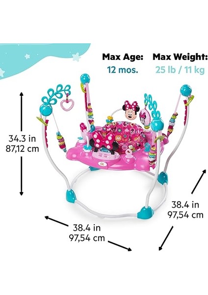 Starts Disney Baby Minnie Mouse Peekaboo Işıklı ve Melodili Aktivite Hoppalası, 6 Aylık ve Üzeri, 11 Kg'a Kadar indirimleri