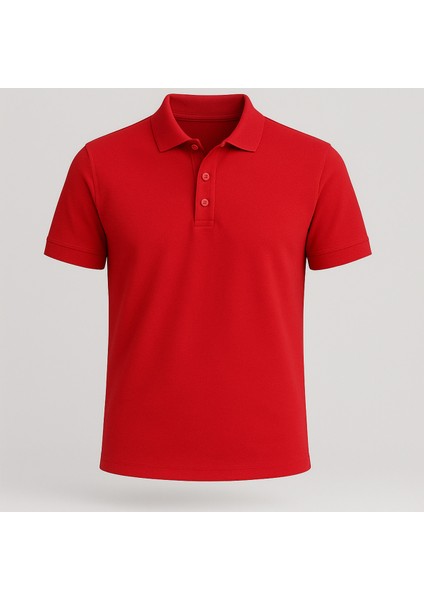 Erkek %100 Pamuklu Lakost Kumaş Regular Fit Polo Yaka T-Shirt