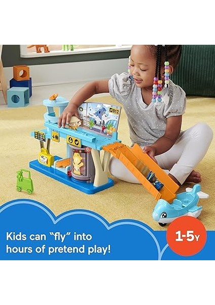 Little People Eğlenceli Havaalanı Fisher-Price Little People Eğlenceli Havaalanı, Uçak ve 3 Oyun Aksesuarı, Bebekler Için Oyun Seti HTJ26 fiyatları