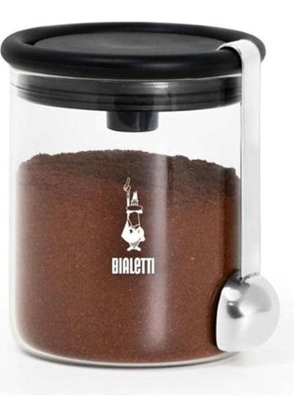 - Kahve Saklama Kavanozu - 250GR - Silikon Contalı Hava Geçirmez Kapak - Paslanmaz Ölçü Kaşığı - Cam Kavanoz