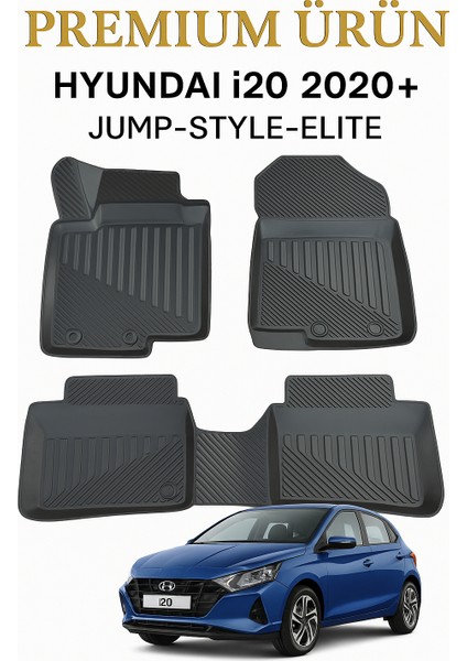 Hyundai I20 2020+ Jump / Style / Elite Uyumlu 3D Oto Paspas Premium