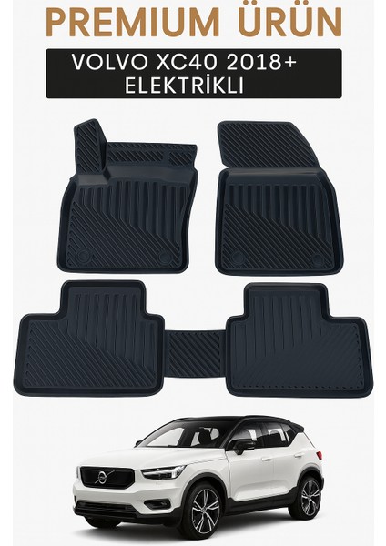 Volvo XC40 (Elektrikli) 2018+ Uyumlu 3D Havuzlu Oto Paspas Premium