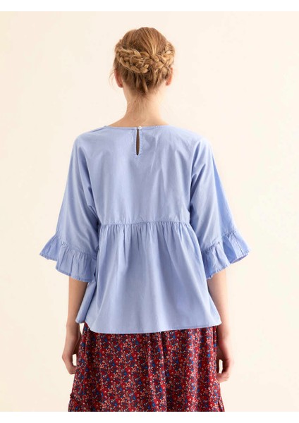 Kadın Çiçek Desenli Mavi Gömlek-Y1866115-036 indirimleri