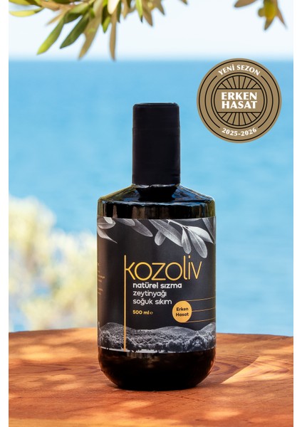 2025-26 Yeni Sezon Erken Hasat Soğuk Sıkım Zeytinyağı 500 ML Cam Şişe