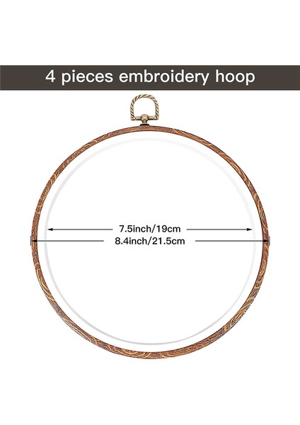 Parça 8,4 Inç Nakış Kasnağı Taklit Ahşap Sergileme Çerçevesi (Yurt Dışından) fiyatları