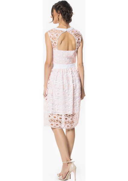 Kolsuz Midi Boy Günlük Elbise Pudra Y1611001_055 modelleri