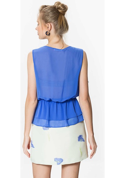 Çiçek Desenli Mini Etek Mavi Y1715056_036 modelleri