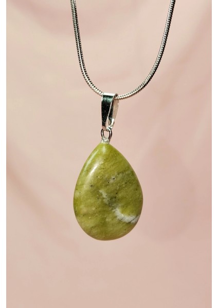 Akuamarin Doğal Taşı Zincirli El Yapımı Kolye Uç: 3 cm Zincir: 20 cm Kutulu modelleri