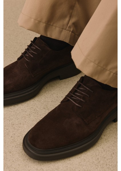 , Erkek Hakiki Deri Ayakkabı 153986Z4326 Kahve fırsatları