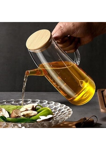 Bambu Kapklı Borosilikat Cam Yağlık & Sirkelik – 1 Litre | Isıya Dayanıklı & Sızdırmaz Tasarım | Bambu Kapaklı Şeffaf Cam Yağdanlık – 1000ML fiyatları