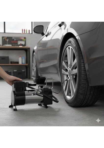 Araç Lastik Şişirme Pompası Plastik Ergonomik Gövde 150PSI