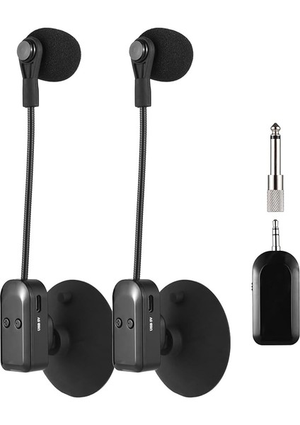Gitar Keman Viyolonsel Akordeon Hoparlörler Ses Amplifikatörü Alıcı Sahne Performansı Canlı Gürültü Azaltma Mikrofonu 131FT Menzilli Çıkarılabilir Vakumlu 2.4g Kablosuz Enstrüman Mikrofon Alıc