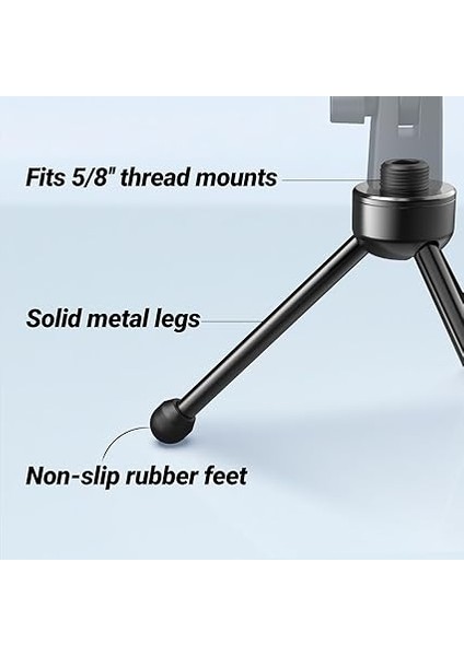 Kaymaz Kauçuk Ayaklı Masaüstü Mikrofonu Için Tripod Standı, Sağlam Metal Yapı, Oyun, Podcasting, Toplantılar, Sohbet Için Katlanabilir Masa Mikrofonu Standı fırsatları