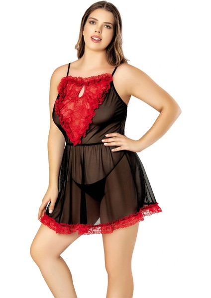 Büyük Beden Fantazi Tül Gecelik