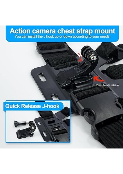 Fab Londra Tüm Gopro ve Çoğu Aksiyon Kamerası ile Uyumlu, Su Geçirmez Elastik Göğüs ve Baş Bandı, Kayış, Montaj indirimleri