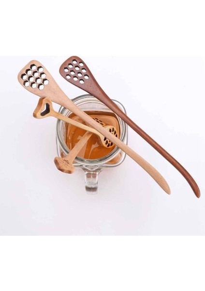 QuirkyQuar Ahşap Kaşıyıcı Kaşık H-Aen Kaşık Petek, Bal Kaşığı, Karıştırıcı Çubuk Kaşık, El Karıştırıcı C (Yurt Dışından) fırsatları