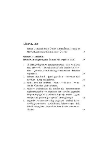 Matbuat Hatıralarım modelleri