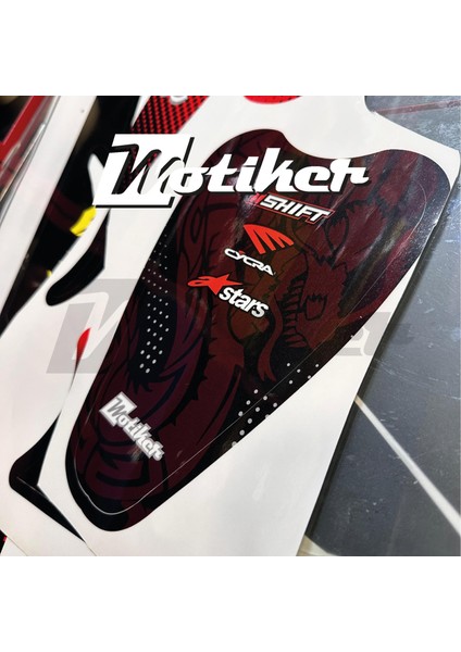 Rks R250 Sarı Kırmızı Dragon Parçalı Kaplama Sticker Etiket Modeli modelleri