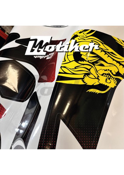 Rks R250 Sarı Kırmızı Dragon Parçalı Kaplama Sticker Etiket Modeli indirimleri