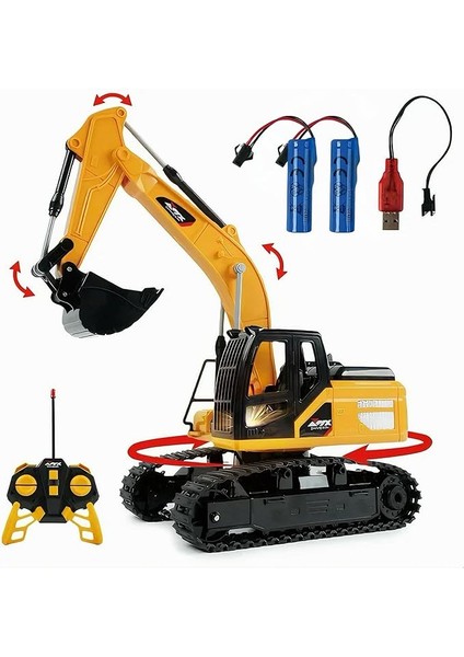 Kumandalı Full Fonksiyon Şarjlı Paletli Hareketli Kepçeli Rc Ekskavatör