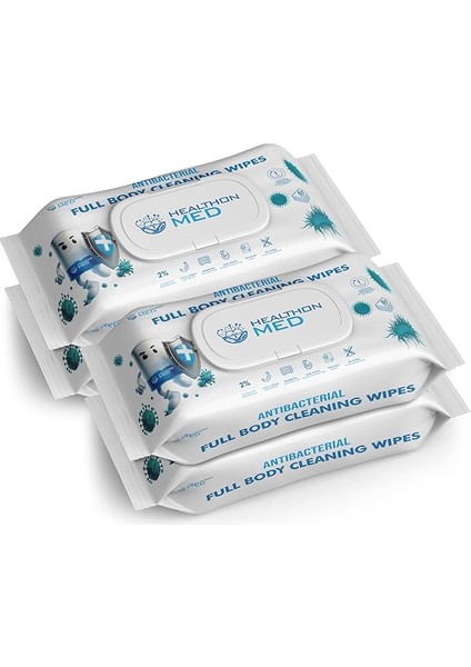 Antibakteriyel Islak Vücut Temizlik Mendili (4'lü Set, Büyük)