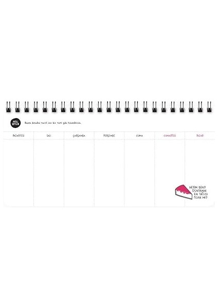 Color Hisli Şeyler 13X27 Spiralli Stickerlı Planner modelleri