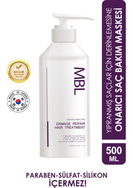 Mbl Saç Onarıcı Maske – Kırılma Karşıtı, Nemlendirici, Güçlendirici Bakım