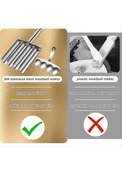 QuirkyQuar Köfte Makinesi+Kesme Spade Çok Fonksiyonlu Köfte Kepçe Makinesi Paslanmaz Çelik Mutfak Manuel Köfte Yapma Araçları A (Yurt Dışından) modelleri