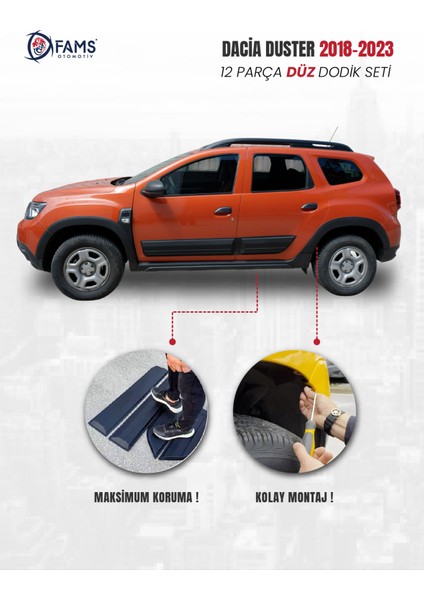 Dacia Duster Uyumlu 2018-2024 Enjeksiyon Baskı Düz Dodik seti 12 parça modelleri