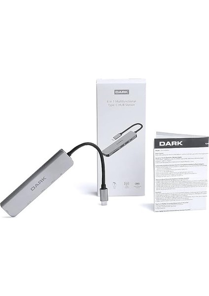 USB 3.1 Type-C 6 In 1 Hdmı/tf Sd Kart Okuyucu/usb 3.0 & USB 2.0 / Usb-C Pd Dönüştürücü Çevirici Hub (DK-AC-U31X38) fırsatları