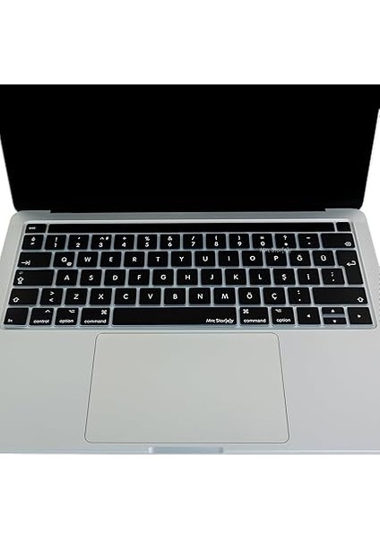 Premium Türkçe Q Silikon Klavye Koruyucu – MacBook Pro Touch Bar 13-15″ Uyumlu (A1706-A1989-A2159 / A1707-A1990), Enter “l” Biçimli, Sessiz Yazım, Temizlenebilir, Dayanıklı Koruma Siyah modelleri