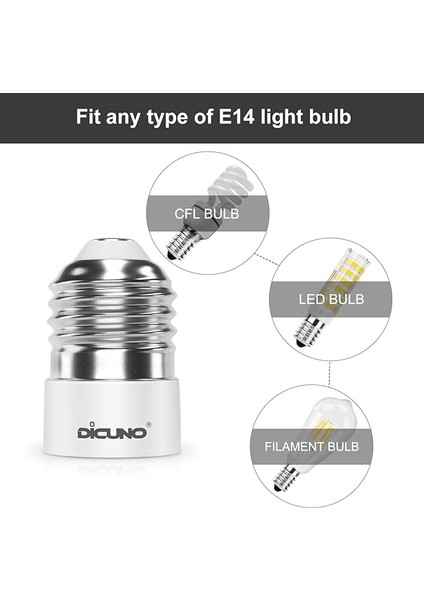 E27 E14 Lamba Duyu Dönüştürücü, Adaptör Duyu Büyük Edison Dişli, E27 Ila E14, Isıya Dayanıklı, LED Lamba, Ampul ve Cfl Ampul Için, 10'lu Paket fırsatları