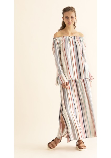 Çizgili Straplez Bluz Multi Y1866103_325