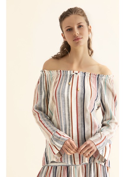 Çizgili Straplez Bluz Multi Y1866103_325 fiyatları