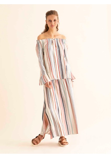 Çizgili Straplez Bluz Multi Y1866103_325 fırsatları