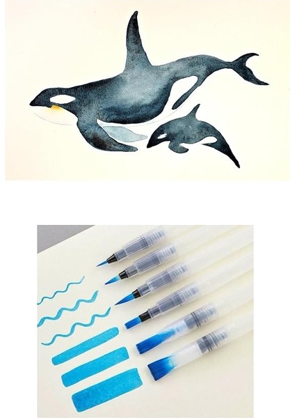 Su Hazneli Sulu Boya Fırçası 6'lı Paket modelleri