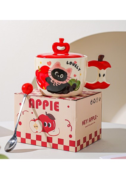 Sevimli Kedi Elma Temalı Seramik Kupa fiyatları